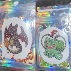 Pokemon 5D Sticker Kit - DIY Craft - Bulbasaur & Shiny Charizard - Diamond Art